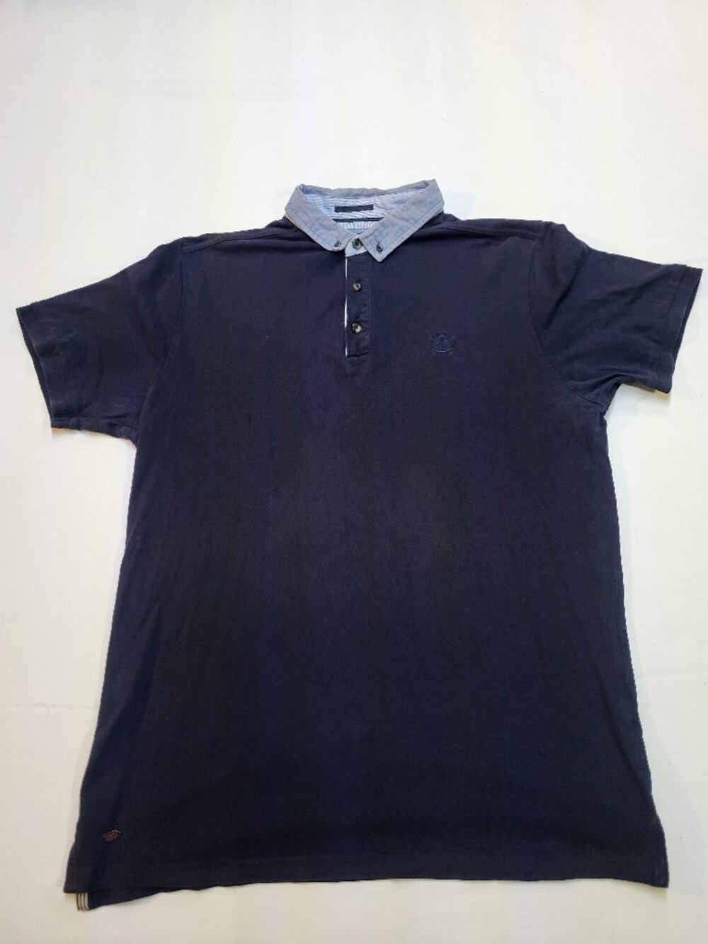 Kensington Eastside Men's Navy Blue Polo Shirt XL Contrast Collar